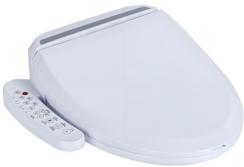 Siège de toilette intelligent pour bidet avec contrôle de température chauffant à 40°, sèche-linge intégré et panneau de commande tactile – Fonction veilleuse et fermeture lente pour un confort et une