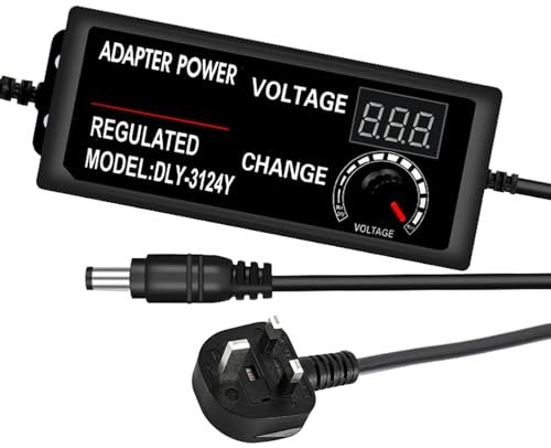 3-12V Adjustable Power Supply Adapter, 60 W Adjustable Power Supply 5 A Adapter with LED Display, AC DC Adapter, for LCD Monitor, Motor, Router, Camera etc