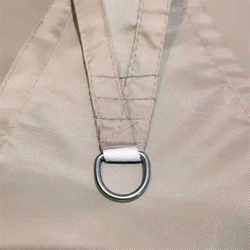 Hiseng Sun Shade Sails Triangle, Oxford Waterproof Awning Canopy 95% UV Block with 3 Rope, Solid Color Shade Sail Garden Sun Shades Canopy Outdoor Sunscreen for Patio (Taupe Color,4x4x4m)