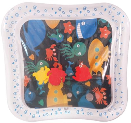 Alfombra de agua para bebés – Alfombra de juego Sensorial con agua para recién nacidos – Cojín cuadrado sensorial con juguetes educativos, juegos de aprendizaje para desarrollo sensorial y