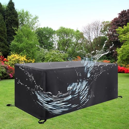 AEFOUU Gartentisch Abdeckung Wasserdicht 160x90x90cm/LxWxH Abdeckplane Gartenmöbel, Oxford Gewebe Plane für Gartenmöbel, Gartenlounge Abdeckung Winterfest Gartentisch Schutzhülle Loungemöbel