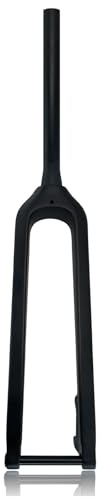 DHNCBGFZ Fourche rigide en fibre de carbone pour VTT 66 cm, 69,8 cm, 73,7 cm, 100 x 15 mm, frein à disque dur, fourche à tube droit de 3,8 cm, tube conique fourche avant