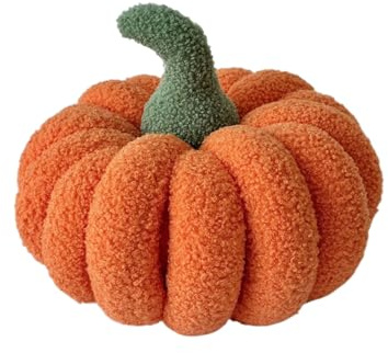 Pumpkin Pillow - Halloween Plush Decor, Decorative Pumpkin Toy, Cozy Fall Pillow | 12 Inch Lifelike Cushion with Soft Filling, Realistic Autumn Decor for Couch, Bedroom, Dorm, Indoor Home