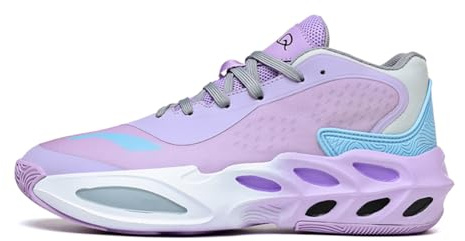 Bolognifi Barn Basketskor Plan Sportskor Skola Liga Löpning Träning Gata Utomhussportskor Basketbollsutrustning(Purple-b,39 EU)
