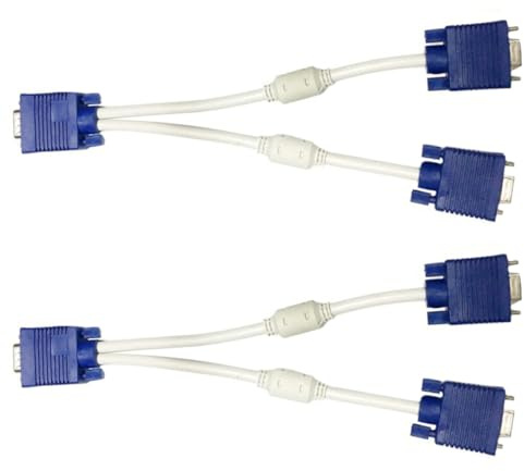IWOWHERO Cable Divisor Vga 03 M 1 Macho a 2 Hembras Cable Vga 3 6 Compatible Monitor y TV para Duplicar Pantalla sin Pérdida de Señal Pack 2 Unidades