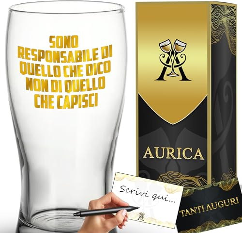 Aurìca Bicchiere Da Birra Personalizzato SONO RESPONSABILE DI QUELLO CHE DICO NON DI QUELLO CHE CAPISCI – Boccale Diretto E Sincero Per Brindare Con Ironia A Tutta La Verità Con Confezione Regalo