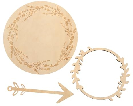 Artibetter Set de Cartes Étapes Bébé en Bois Naturel Beige pour Photos Souvenirs de Naissance Gravure et Impression, Accessoires Photo pour Signaler L'arrivée du Bébé