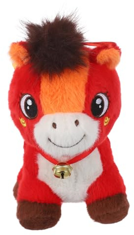 FUNOMOCYA Peluche Cheval Chinois 25 Cm – Mascotte Zodiaque Feng Shui – Souvenir Chinois pour Invités – Décoration Nouvel an 2026, Ornement Festif pour Maison et Restaurant