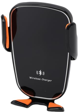 Asixxsix Cargador de Coche Inalámbrico, Carga Rápida de 15 W, Cargador de Montaje de Coche Ajustable de 360 ​​Grados, Soporte de Teléfono Estable con Bloqueo de Teléfono para con Operación con un