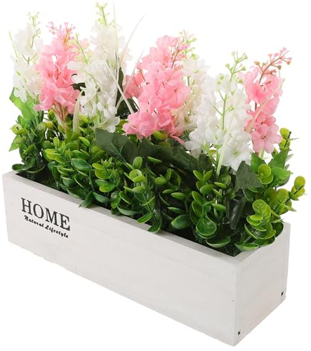 HEALEEP 1pcs Artificial Potted Flowers Silk Hyacinth Mini Artificial Plants Pots with Realistic Appearance and Elegant Pot Design for Outdoor Table Centerpiece Decoration