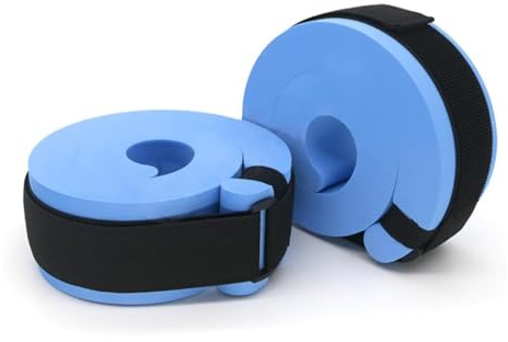 Xweptuy Badarmband 1 par hög flytkraft justerbara armar flytande för barn vuxna EVA hudvänligt rivbeständigt flytbälte simning träningsutrustning, blå