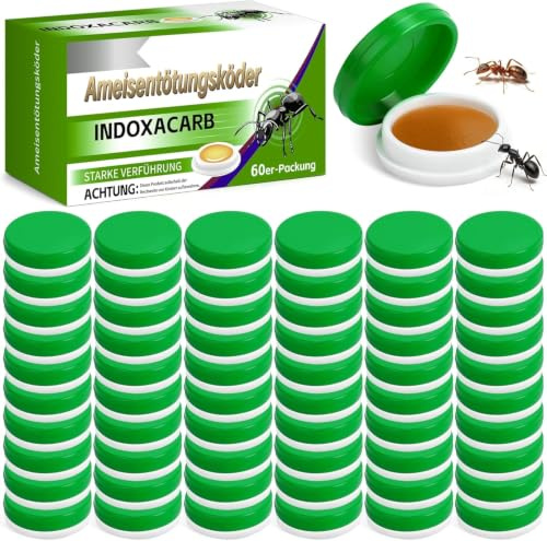 Lot de 60 pièges à Fourmis discrets, boîtes prêtes à l’Emploi pour intérieur et extérieur, Format Compact pour Maison, Cuisine, Jardin, terrasse et Garage