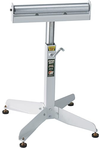 HTC HSS-15 Super Duty Adjustable 22-Inch to 32-Inch Tall Pedestal Roller Stand with 16-Inch Ball Bearing Roller, 500 Lbs. Material Support, White