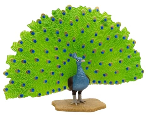 Bullyland 69390 – leksaksfigur påfågel, ca 8,6 cm stor djurfigur, detaljrik, PVC-fri, perfekt som en liten gåva för barn från 3 år