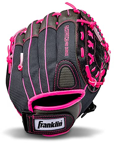 Franklin Sports Windmill Series 11-Inch Softball Glove, Righty Glove, Pink/Gray