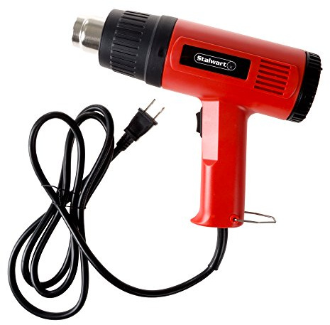 Dual Temperature Heat Gun - 1500W, 575°F to 932°F Heat Settings, 120V Heating Tool for DIY, Home Improvement, and Contractors by Stalwart (Red)