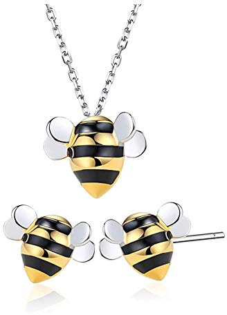 Helen de Lete Kleine Biene 925 Sterling-Silber Schmuck Set