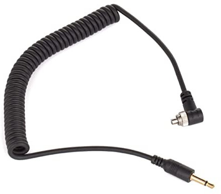 vhbw Blitz PC Sync Kabel Blitzkabel Synchronkabel auf 3.5mm kompatibel mit Nikon 17, 20, 22, 22s Studioblitz, externen Blitz