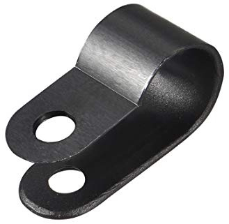sourcing map 100 Stück Kabelschellen 10,4mm R-Kabelklemmen Schraubbar Kabelhalter Nylon Kabelklemme Drahtklemme Cable Clips für Kabel-Management Kabelführung Kabelbefestigung, Schwarz