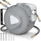 TRESKO® 20m Druckluftschlauch Aufroller automatisch 1/4 Anschluss | Schlauchtrommel Wandschlauchhalter Schlauchaufroller Druckluftschlauch-trommel, Grau