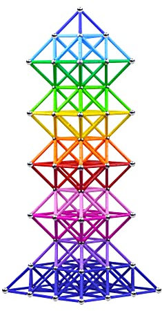 Veatree 206 Stücke Puzzle Magnetische Bausteine Spielzeug Magnet BAU Bauen Kit Bildung Spielzeug für Kinder Spielen Stacking Spiel mit Magnetischen Ziegeln und Sticks