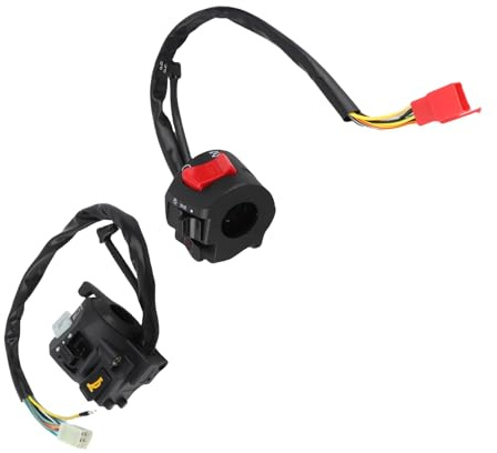 Lenkerschalter, 2 Stück, 7/8 Zoll, Motorrad, Lenker, Blinker, Lichtschalter, Hupe, Schalter + Schalter für Motorradlenker, Blinker, Scheinwerfer und Anlasser rechts