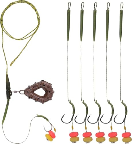 Shaddock Fishing Karpfen Vorfächer handgefertigt Karpfenrigs Boilie Rig mit 80g Angelgewicht Pop-Up-Köder Karpfenhaken Boilies für Karpfen Angelzubehör