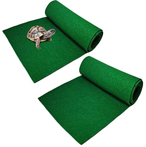 PINVNBY Matte für Reptilien-Teppich, Eidechsen, Haustierkäfig-Matte, Zubehör, Geckos, Terrarium, Substrateinlage mit Fasern, für Chamelon, Bartagamen, Drachen, Schildkröten, Leguane, Schlangen, 2
