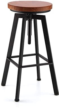 Holdfiturn Wooden Bar Stool Adjustable Swivel Perching Stool for Kitchen | Adjustable height provides mobility and convenience for children and adults. Breakfast Counter, Cafe, Pub