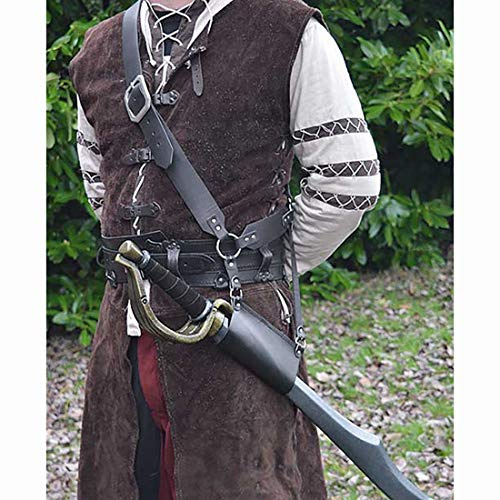 Mittelalterliche Piraten Leder Dolch Scheide Gürtel Steampunk Schwert Klinge Scheide Halter Warcraft Cosplay Zubehör Für Männer Frauen,Schwarz