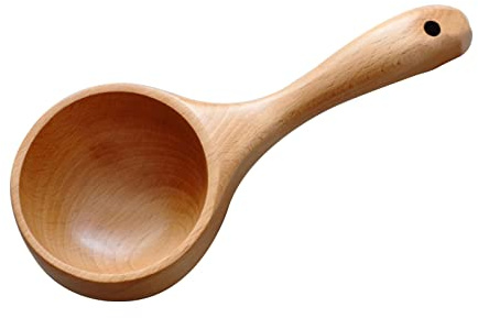 GCDN Solid Wood Multipurpose Scoop - Wooden Spoon Ladle for Bath Salt, Flour, Cooking - Short Handle
