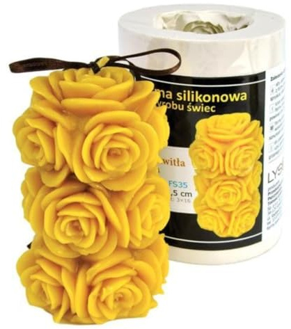 LYSON Kerzengießform Silikonform Die Verblühte Rose, Die Höhe: 11,5 cm für Bienenwachskerzen Giessform zur Kerzenherstellung Bienenwachskerzen gießen Geschenkidee wiederverwendbar