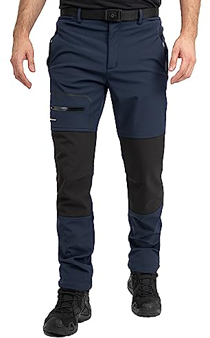 Höhenhorn Trekmaster vandringsbyxor för män, softshellbyxor, utomhusbyxor, fodrade snowboardbyxor, Mörkblå, XXL