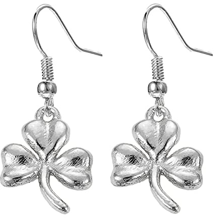 Charm Buddy Boucles d'oreilles pendantes triskel nœud celtique avec sac cadeau, Laiton Argent