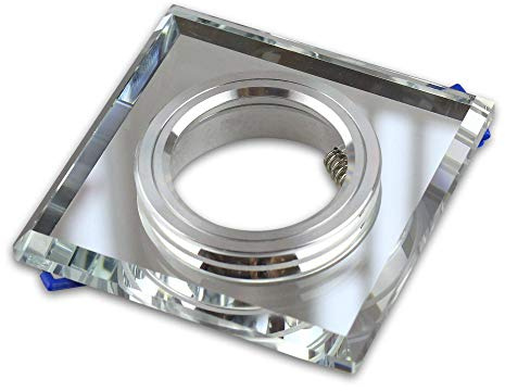 10x Einbaustrahler Rahmen transparent - eckig aus Glas flach - Einbaurahmen für GU10 MR16 Leuchtmittel - Ø60-70mm Bohrloch Einbau-Spot Strahler Einbauleuchte