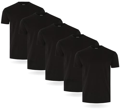 FM London confezione da 3/5 Maglietta da uomo - T-shirt premium con design leggermente aderente - Maglietta super morbida realizzata in cotone 100%