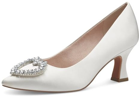 MARCO TOZZI by Guido Maria Kretschmer Damen Pumps Spitz Elegant, Weiß (Ivory Satin), 38 EU