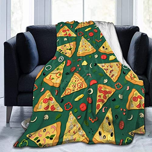 okoikfc Kuscheldecke Flauschig 220x240 cm 3D Pizza Decke Fleecedecke - Wohndecke, Sofadecke XXL, Decke Couch Blanket, Kuscheldecke Große, Sofa überwurfdecke