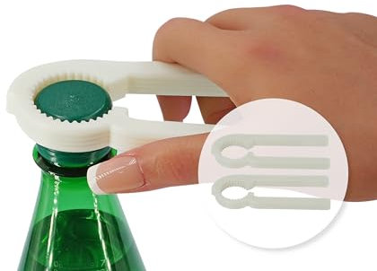 Intulon Compact Cool Twist Beverage Bottle Opener and Tightener - Bottle Cap Gripper - Easily fits in the Pocket or Bag (Off White (2-Pack))