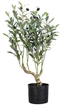 HoTRA Kunst Olivenpflanzen Mit Früchten Künstliche Baum Pflanzen Mini Olivenbaum Kleiner Olive Kunstbaum Indoor Outdoor Greenery Home Office Dekoration Baum (Size : 0.6M)