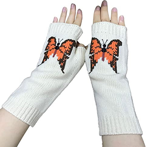 liangp Winter-Strickhandschuh Damen Schwarz Handschuhe Winterhandschuhe Fäustlinge Gestrickt Handgelenk Winter Warm Frauen Fingerlosen Weiche warme