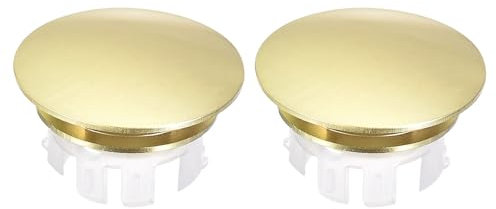 QUARKZMAN Copertura per Scolo Lavello, 2 Pezzi ring per Scolo Lavello Bagno Cucina Tappo di Scarico Foro Inserto in baccello Rotonda, Tono Oro