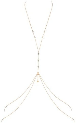 Gold Sexy Body Chains for Women, Crossover Bra Body Chain Belly Waist Chains Bikini Beach Rave Party Body Jewelry for Women Girls(9 Diamond(Gold))