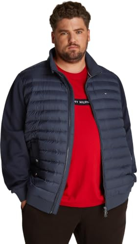 Tommy Hilfiger Uomo Giacca Imbottita Mix Media Stand Sottile, Blu (Desert Sky), 4XL