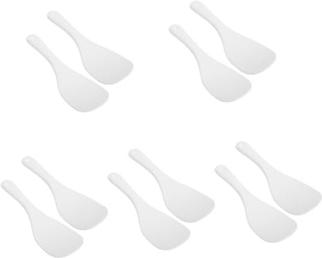 PRETYZOOM 10 Pièces cuillère à riz batterie de cuisine antiadhésive boule de tofu accessoire de cuisine cuillère à soupe truelle cuillères de service antiadhésives palettes de riz céramique