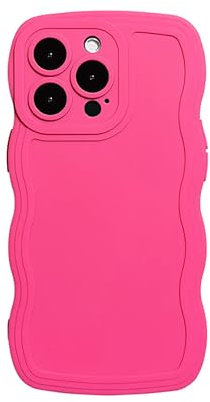Lomzexwi Compatibile con iPhone 13 Mini Custodia Dolce Curly Onde Design Opaco Silicone TPU Antiurto Donna Ragazza Bumper Cover Cover per iPhone 13 Mini, Rosa