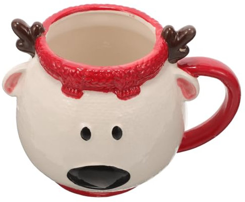 HOLIDYOYO Keramik Weihnachtstasse Mit Niedlichem Elchmotiv Handbemalt Lohnendes Design Für Büro Und Zuhause Einfach Zu Reinigen Vielseitiger Weihnachtsbecher Für Kaffee Und Wasser Cartoon-st