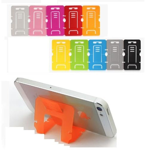 AYMBH Slim Smart Small Credit Card Size Portable Phone Stand – Ultra-Thin Foldable Desktop Holder for Smartphones – Lightweight and Compact Design Easy Travel & Hands-Free Viewing (Random Colour)