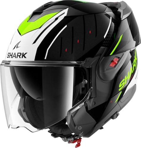 SHARK, Modularer Motorradhelm OXO RYDGER Black White Yellow KWY, XXL