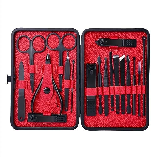 Nagelklippare set 18 i 1 manikyrset, nagelvårdsset i rostfritt stål, professionellt nagelvårdsverktyg for fingrar och tår, bärbart pedikyrset for män, kvinnor Manikyr Pedikyr Kit